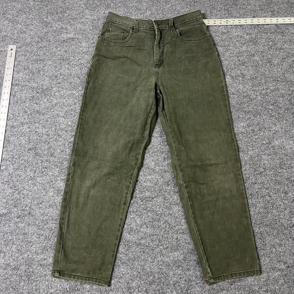 Bill Blass Jeans Womens Size 8 Olive Green Easy Fit Straight Leg Denim Casual